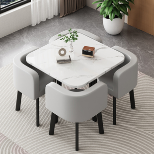 简约商务洽谈接待桌椅组合店面休息区会客桌办公室休闲一桌四椅