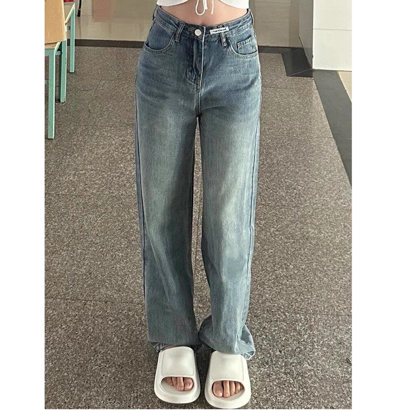 高腰阔腿牛仔裤女2024秋冬加绒胖妹妹mm宽松显瘦梨形身材直筒裤子,女装/女士精品,大码裤装,淘宝优惠券,粉丝福利购,淘宝优惠卷