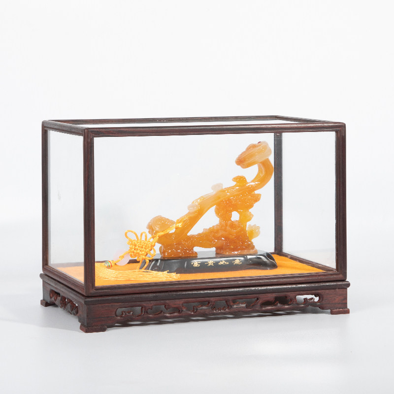 红酸枝木雕观音佛像宝笼玻璃罩古董花瓶摆件防尘罩透明展示盒定制,家居饰品,木雕,淘宝优惠券,粉丝福利购,淘宝优惠卷