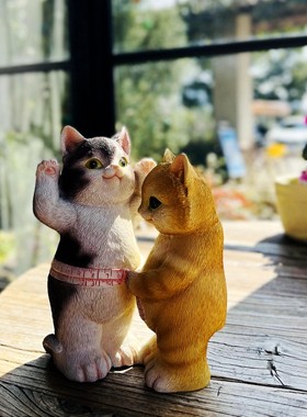 创意猫咪摆件艺术办公室家居桌面装饰送女孩同事生日礼物可爱时尚