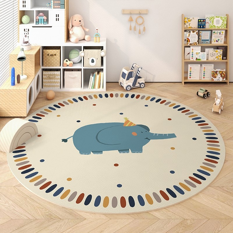 儿童PVC爬行垫游戏玩具阅读区圆形地毯卧室牀边学习桌地板保护垫,居家布艺,地毯,淘宝优惠券,粉丝福利购,淘宝优惠卷