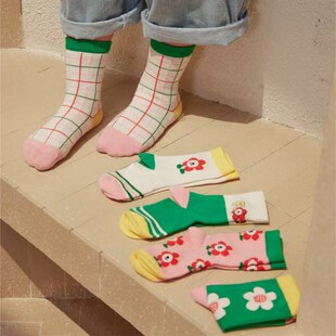 五双装小黑托昵袜子秋冬男女儿童中筒袜小黑托尼儿童袜子纯棉1-15