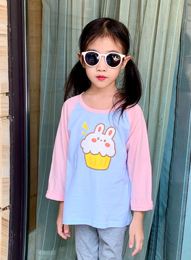 婴儿纯棉2021长袖t恤女宝宝儿童中小童打底衫上衣男童新款春秋装