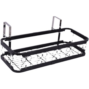 不锈钢栏杆护栏花架叠管扁平加厚加固悬挂式绿植多肉窗台花盆挂架