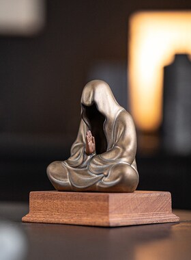 创意无相佛摆件陶瓷人物工艺品客厅书房茶室禅意空间装饰造景摆设