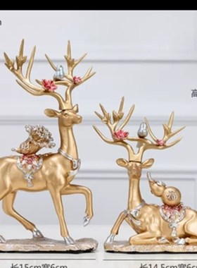 梅花鹿摆件补禄神专用