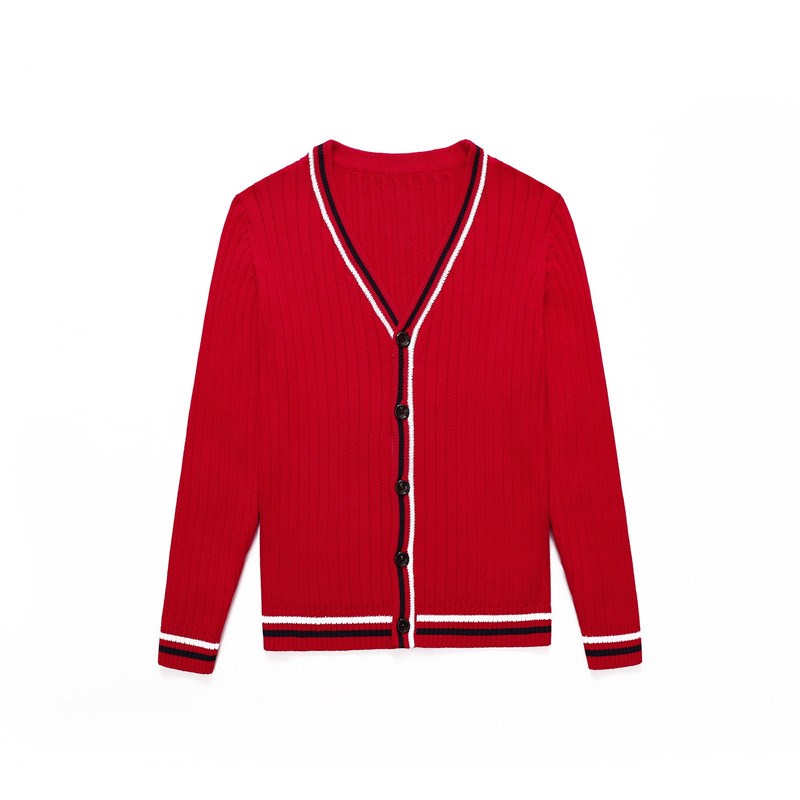 儿童针织开衫藏蓝色男女童毛衣学生校服长袖纯棉外套春秋款中大童