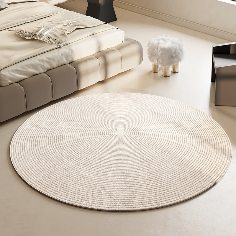 侘寂风圆形卧室地毯床边毯pvc皮革免洗可擦脚垫儿童防滑床边垫,居家布艺,家用脚垫,淘宝优惠券,粉丝福利购,淘宝优惠卷
