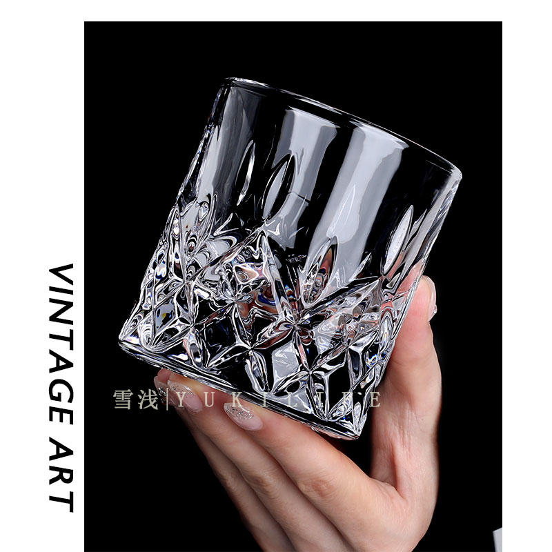 火影/雏田杯 江户切子水晶玻璃杯酒杯威士忌杯洋酒杯子啤酒杯厚重
