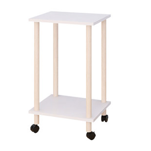 电视机旁专用花架客厅电视柜旁二层移动落地实木带轮鲜花置物架子