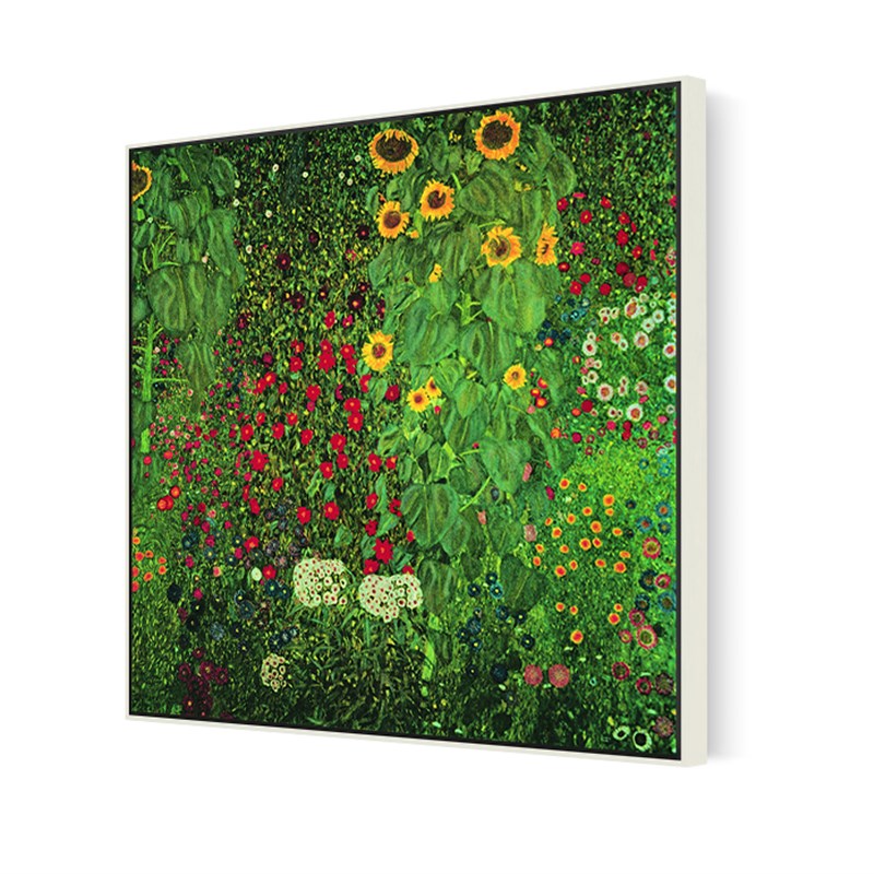 向日葵克里姆特印刷仿制油画客厅卧室花圃风景挂画沙发背景装饰画