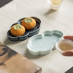 复古糕点盘子结婚订婚甜品台点心摆盘 家用果盘陶瓷茶点盘中式