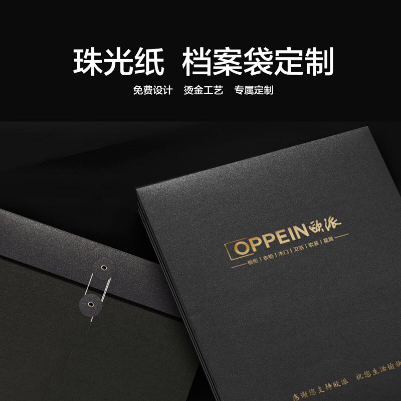 文件袋定制印刷lfogo烫金工艺文件袋档案袋定制甄品金融保险文件