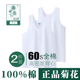 60支纯棉白色背心夏季 汗衫 中老年两根筋全棉 上海菊花牌男士 2件装