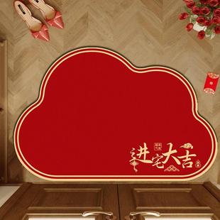 进宅大吉地垫入户门垫免洗pvc脚垫子可裁剪红色高端家用玄关地毯