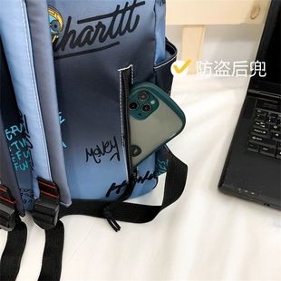 暗藏玄机的书包潮酷书包男简约韩版初中生轻便双肩包女渐变大容量