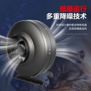 圆形管道同轴风机KTO系列涡轮增压厨房油烟机家用排烟机换抽风机