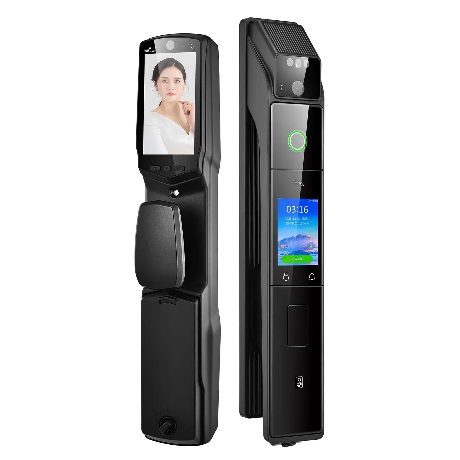 老式防盗门铁门自碰门牛头锁防火门木门改指纹锁智能锁密码电子锁