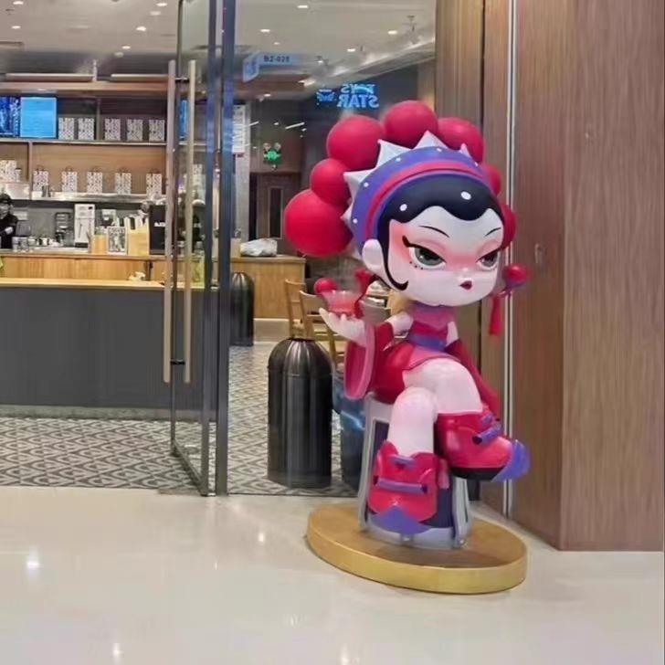 玻璃钢雕塑定制卡通动漫人物吉祥物IP公仔大型落地摆件美陈装饰品