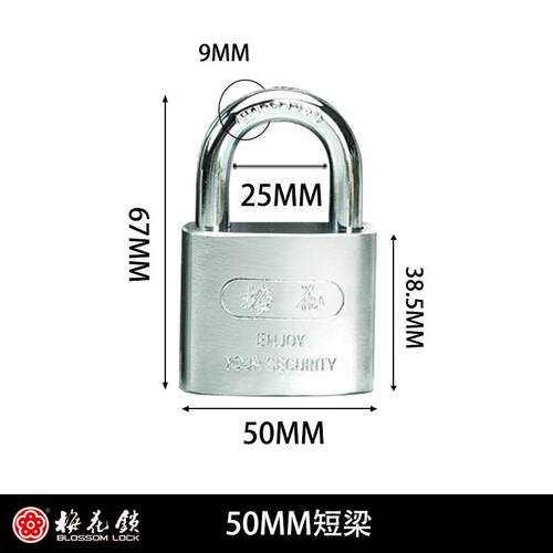 BLOSSOM LOCK梅花锁半包梁防水挂锁 防锈防盗铁锁适用仓库车厢门
