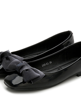 单鞋女春秋2021新款瓢鞋百搭平底豆豆鞋韩M版孕妇鞋软底黑色工作