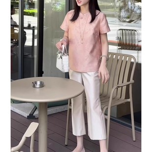 小个子显高显瘦八分 新中式 国风缎面醋酸直筒裤 女夏薄款 20G25新款