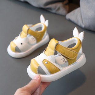男宝宝凉鞋1一2岁婴儿鞋u子女包头学步鞋软底防滑男童透气鞋婴儿
