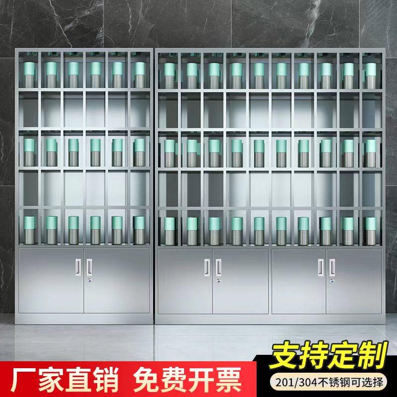 不锈钢水杯柜员工多格柜放置柜工厂车间茶杯架子茶W水间储物放杯