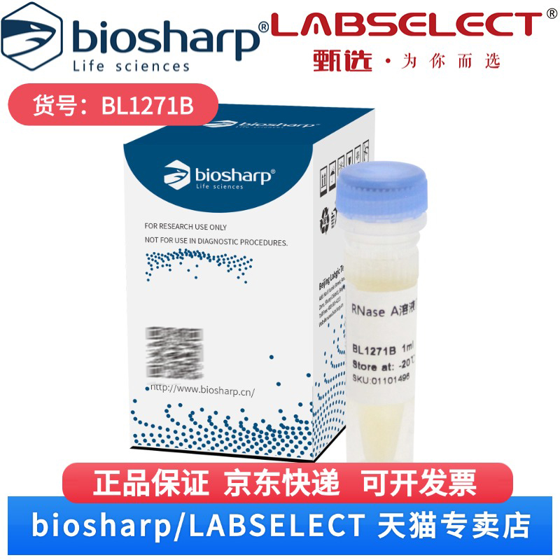 现货 RNase A溶液(100 mg/mL) BL1271B 1ml  Biosharp/白鲨 科研实验