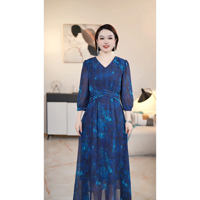 【撤柜清仓】P高端大码原创遮肉显瘦连衣裙 P2256