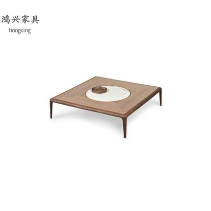 传世家具北欧意式极简茶几北美黑胡桃实木现代简约正方形原木客厅