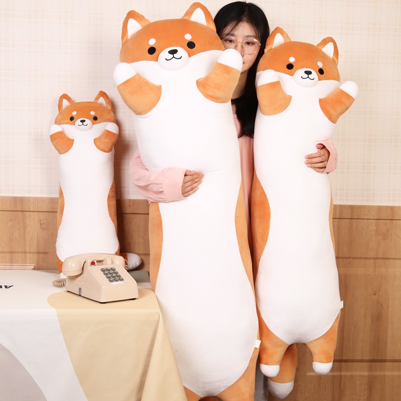 柴犬公仔抱枕玩偶娃娃女生毛绒玩具夹H腿布娃娃长条床上狗睡觉男