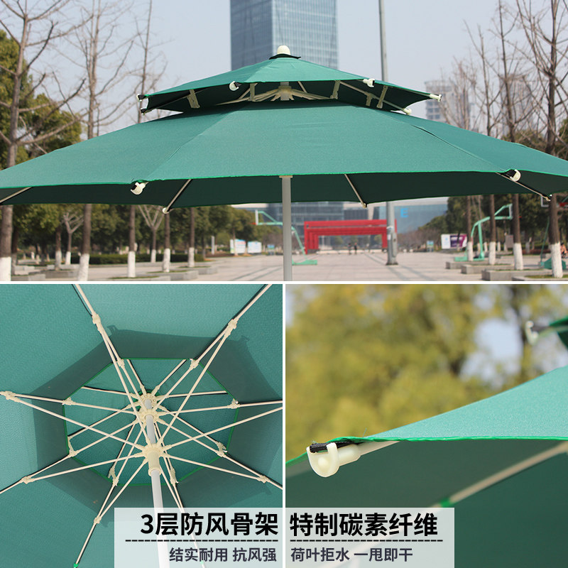大号户外遮阳伞沙滩伞p景区庭院摆摊太阳伞雨伞折叠双顶伞广告印