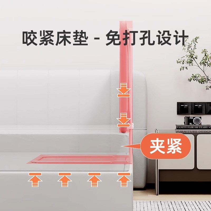 床围栏宝宝防摔婴儿便o携式升降床护栏儿童加高折叠门免打孔防护