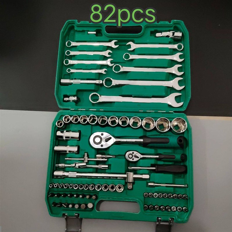 82件套头工具汽车摩托维修套件拆车汽修1/2套筒U扳手五金工具套装