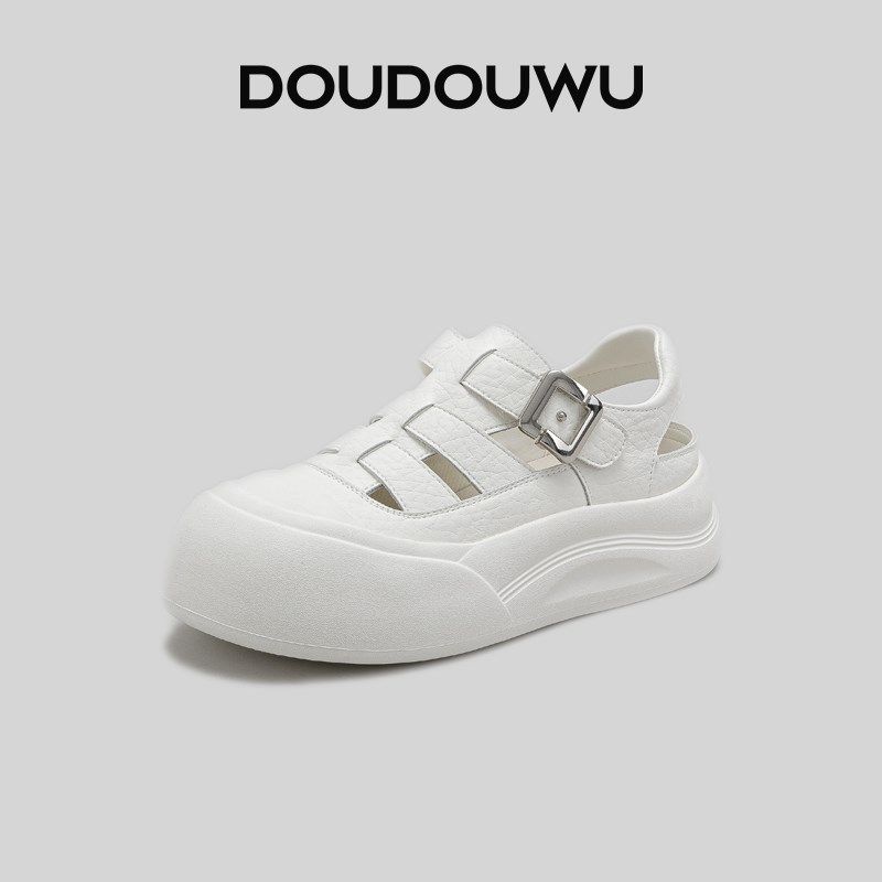 豆豆屋时尚洞洞女鞋厚底2025夏季新款轻K便休闲魔术贴软底包头凉,女鞋,时尚休闲鞋,淘宝优惠券,粉丝福利购,淘宝优惠卷