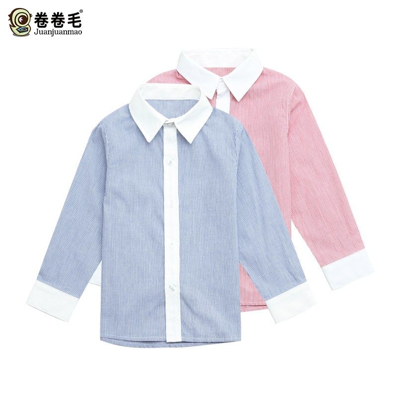 校服衬衫b学院风春秋季男童长袖幼儿园园服儿童条纹小学生班服衬