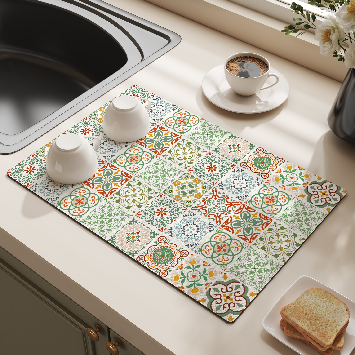 硅藻泥沥水垫厨房餐具碗盘干燥控水垫防水防滑免洗隔热台面吸水垫