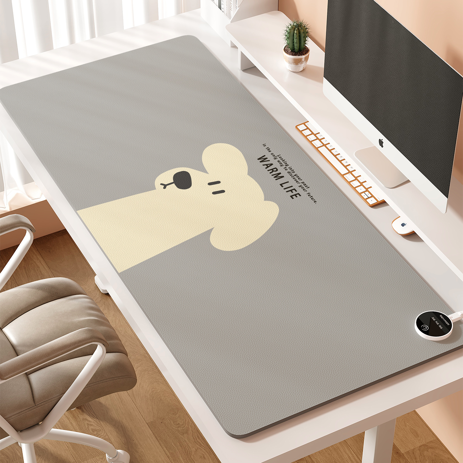 加热鼠标垫超大电发热冬天暖桌垫办公室书桌面垫学生电脑写字暖手