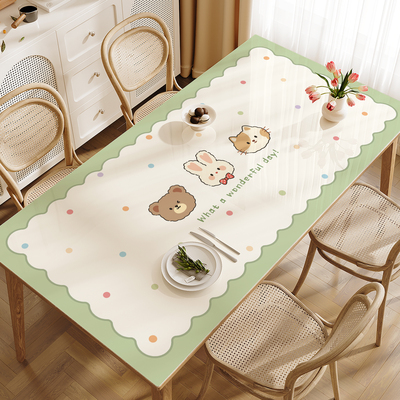 卡通桌布餐桌垫防水防油防烫免洗茶几台布pvc软玻璃台面保护垫子