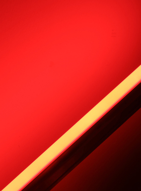 红色灯管红光灯条led灯带T5T8光管线条日光灯装饰网红一体化220V