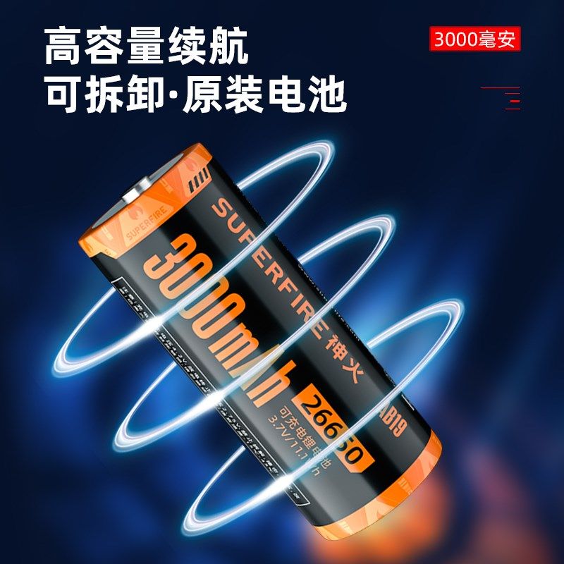 神火强光手电筒充电超亮R1-A变焦式耐用家用户外聚光远射超长续航