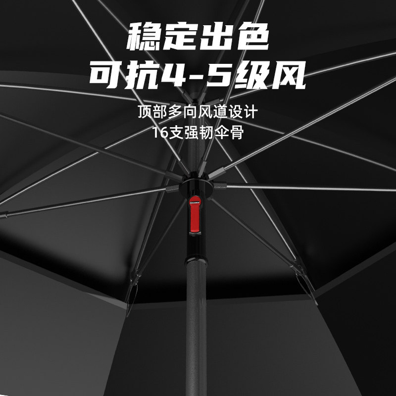 钓伞大钓伞2023新款钓鱼伞双层加厚黑胶防晒抗风防暴雨伞折叠垂钓