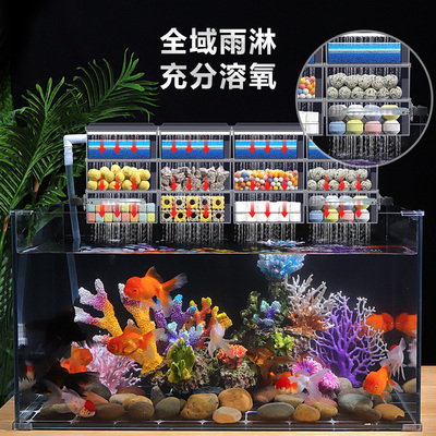 鱼缸过滤器净水循环三合一滴流盒生态增氧上置过滤系统过滤箱水泵