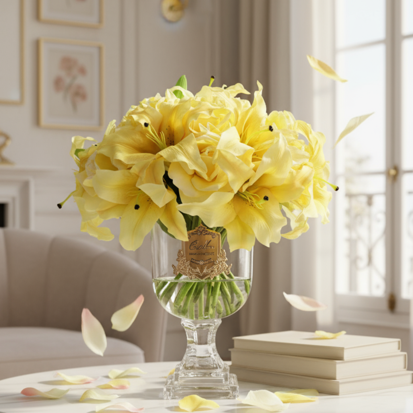 Cote Noire法国香氛花玫瑰百合高级香薰摆件 仿真花生日礼物扩香