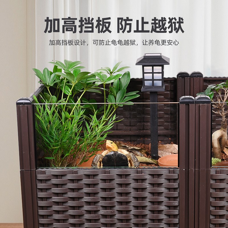 黄缘龟专用缸大乌龟饲养缸半水龟造景种植箱陆龟生态缸安缘养殖箱