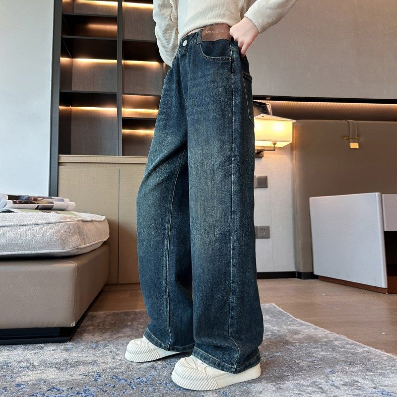 女童加绒裤子秋冬2024新款冬装女孩冬季加厚窄版阔腿裤儿童牛仔裤,童装/婴儿装/亲子装,裤子,淘宝优惠券,粉丝福利购,淘宝优惠卷