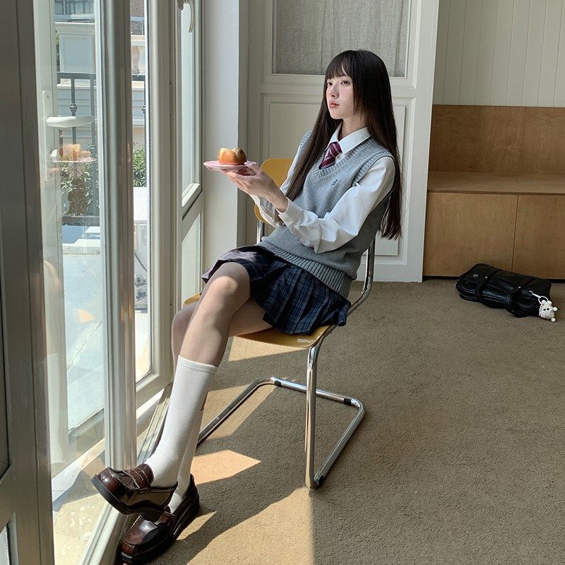 东京岁时记jk制服秋季叠穿马甲针织背心女纯棉上衣百褶裙套装新品,女装/女士精品,时尚套装,淘宝优惠券,粉丝福利购,淘宝优惠卷