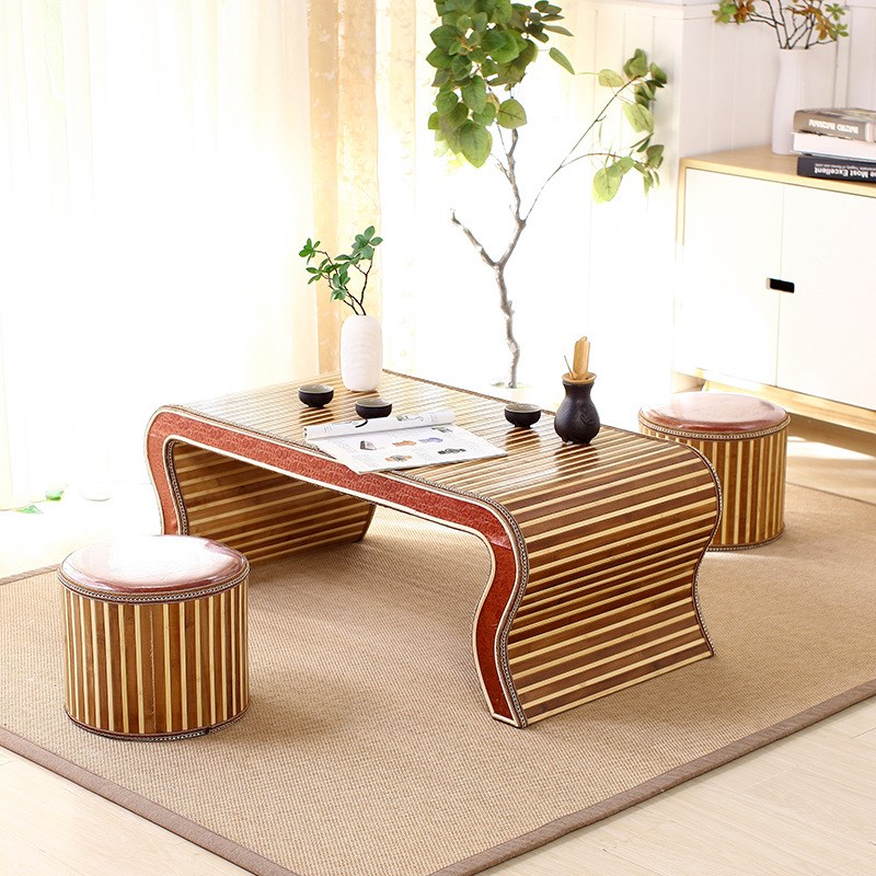 幼围课国学子椅茶米棋古桌塾竹编榻书榻几儿茶道私园儿童仿法桌桌