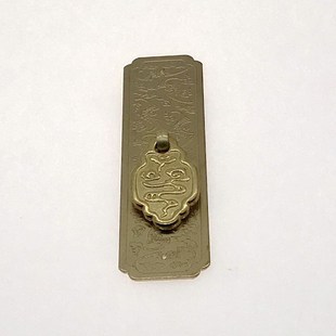 中式 青古拉手仿古纯铜直条柜门把手招财进宝铜配件 厨房门明装